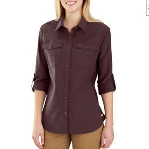Carhartt Force Deep Wine Relaxed Fit Shirt size medium